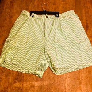 Green seersucker shorts